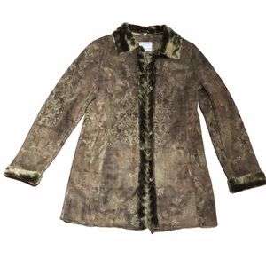 Juliet Michelle Green Fur Floral Coat